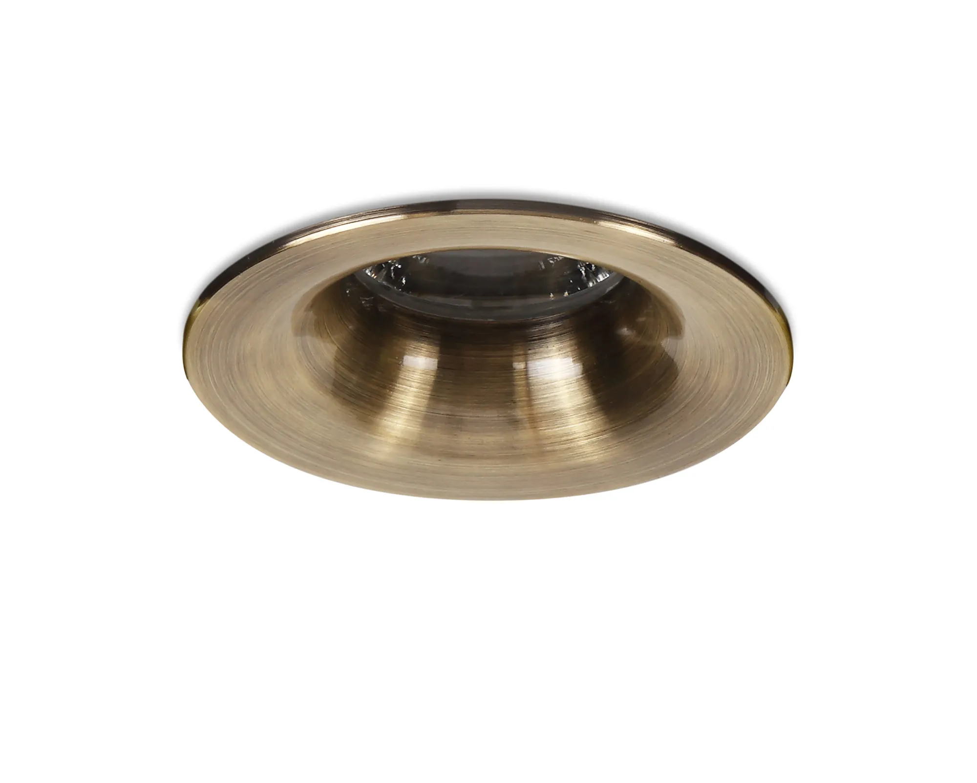 Bruve GU10 Recessed Round Antique Brass IP65 Downlighter, Cut-Out 68mm DX200404  Dlux Bruve IP65